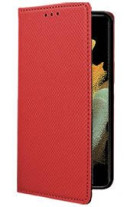 Кожен калъф тефтер и стойка Magnetic FLEXI Book Style за Motorola Moto E7i /Motorola Moto E7 Power червен 